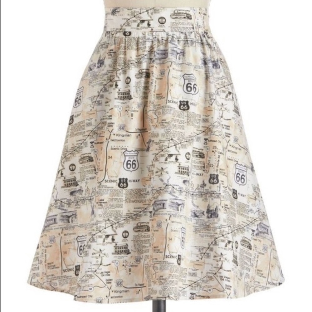 ModCloth Map Skirt Route 66